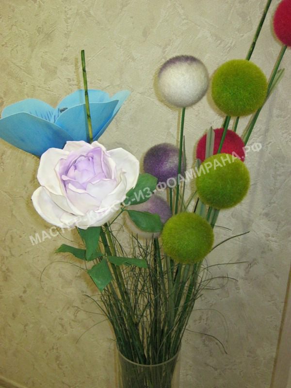 мастер-класс большие цветы из фоамирана, пошаговое фото