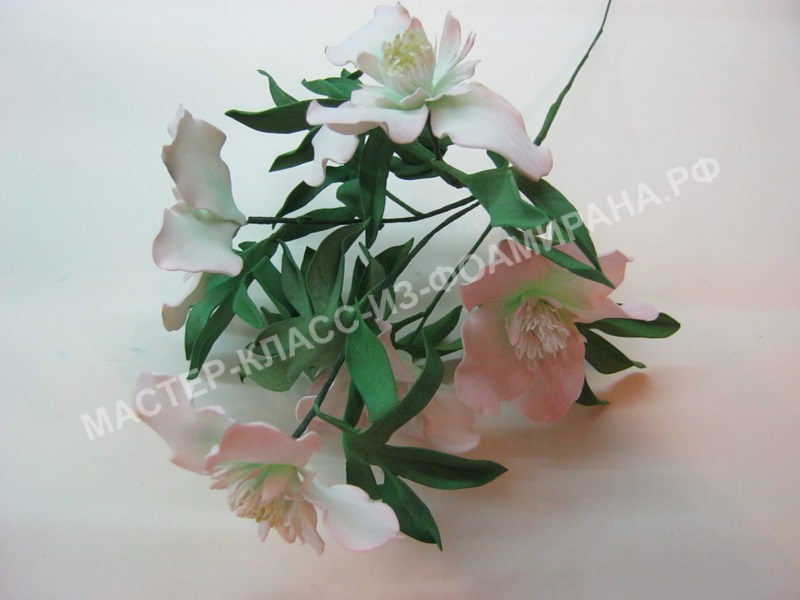 мастер-класс весенние цветы из фоамирана, пошаговое фото