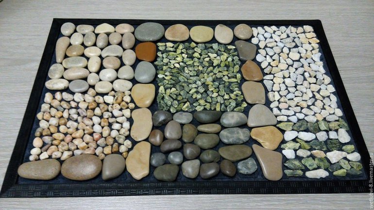 Изготовление коврика из камней